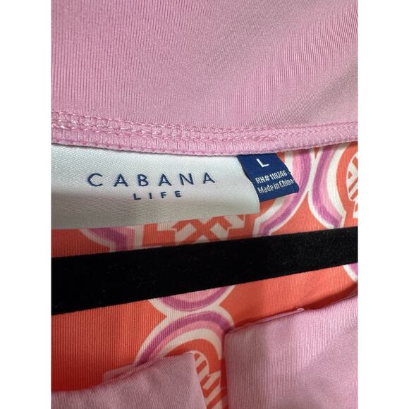 CABANA LIFE Women Coral Geo UPF 50 Tunic Dress Cover up size Medium Good Cond - Picture 2 of 7